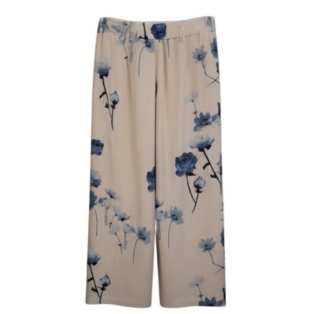 Aritzia Wilfred Cropped Slacks Size Small White & Blue Lightweight Trousers - Picture 4 of 4